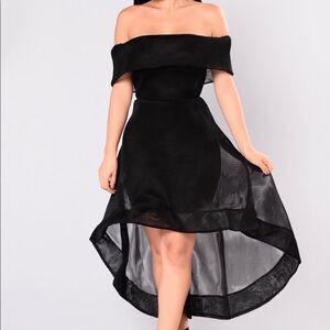 Luxxel Off Shoulder Mesh Dress Small